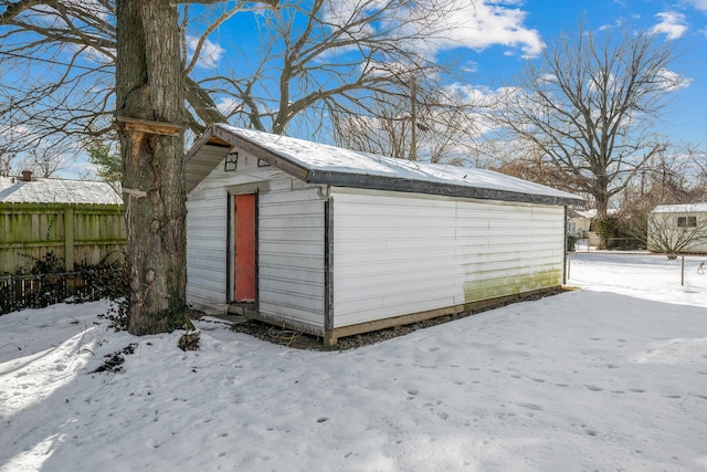 view of snow covered structure