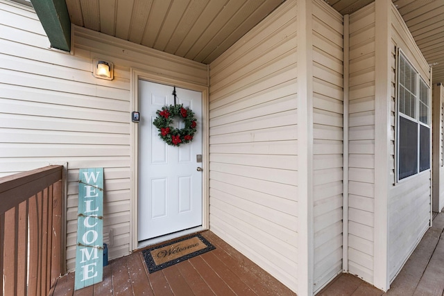 view of doorway to property