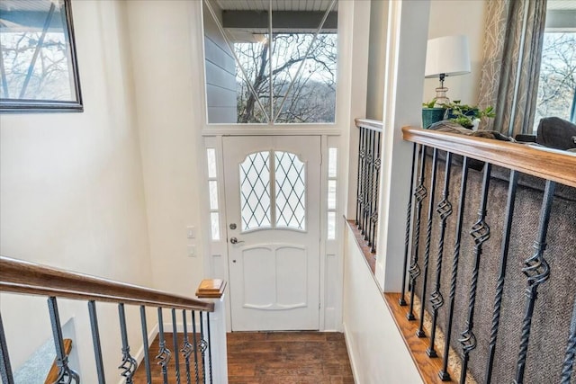 entrance foyer featuring hardwood / wood-style flooring