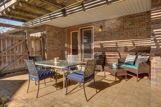 view of patio / terrace with an outdoor hangout area