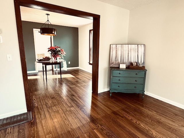 interior space featuring dark hardwood / wood-style flooring