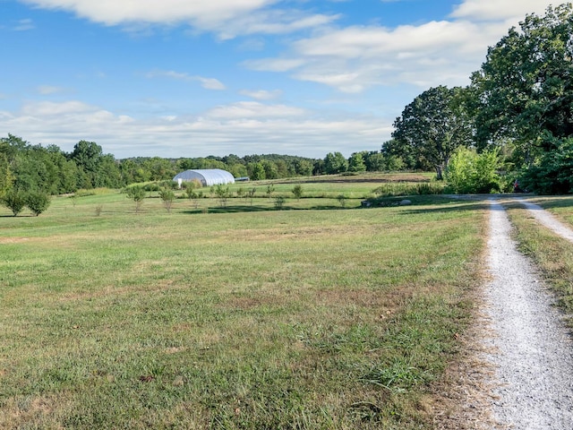 view of yard featuring a rural view