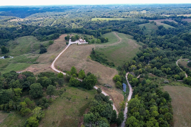 drone / aerial view featuring a rural view