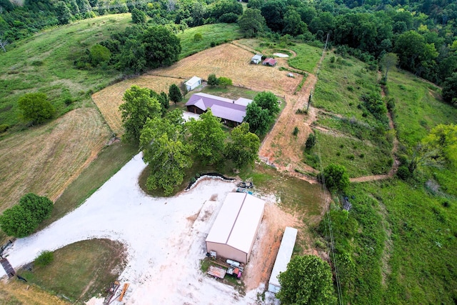 aerial view featuring a rural view