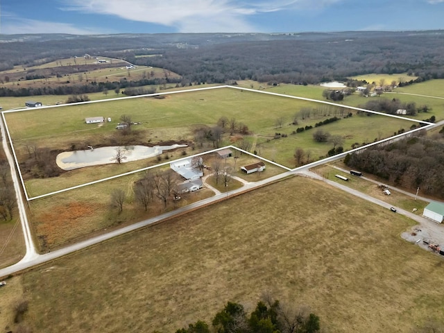 bird's eye view featuring a rural view