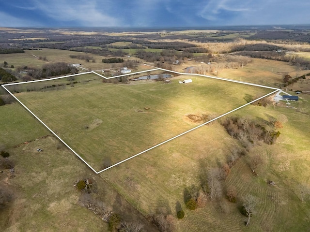 drone / aerial view with a rural view