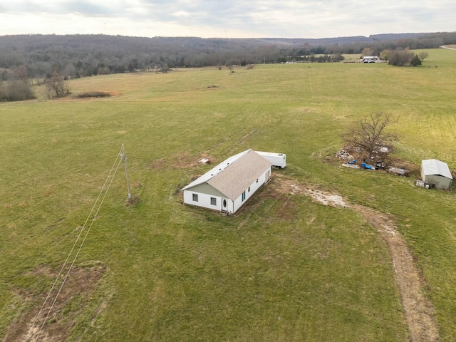 aerial view with a rural view