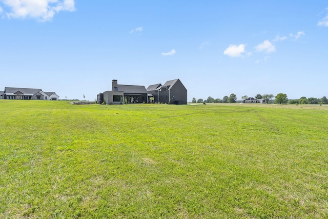 view of yard with a rural view