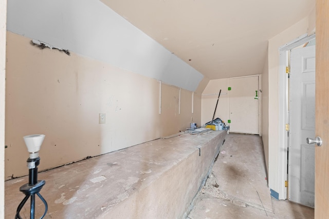 interior space featuring lofted ceiling