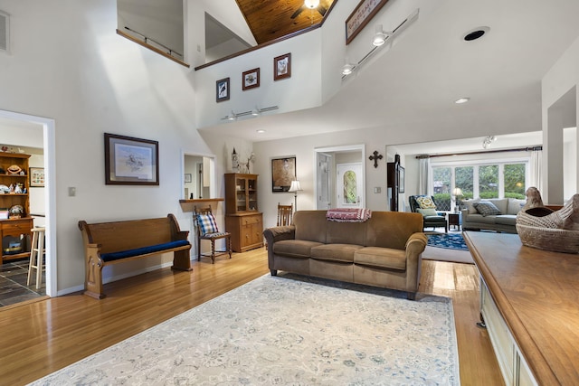 living room featuring light hardwood / wood-style floors