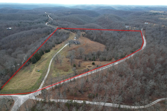 birds eye view of property with a rural view