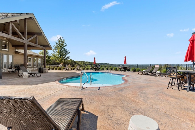 view of pool featuring a patio area