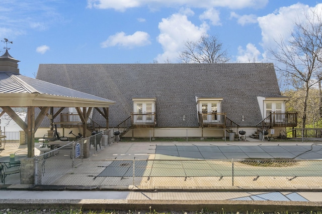 view of pool with a patio area and french doors