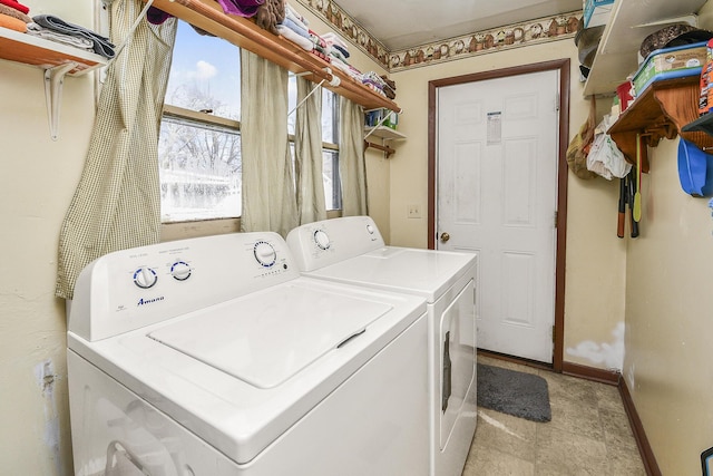 laundry room featuring washer and dryer