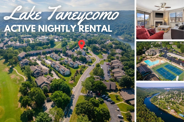 123 Bunker Ridge Dr Unit 8, Branson, MO 65616 - aerial view of a nearby body of water