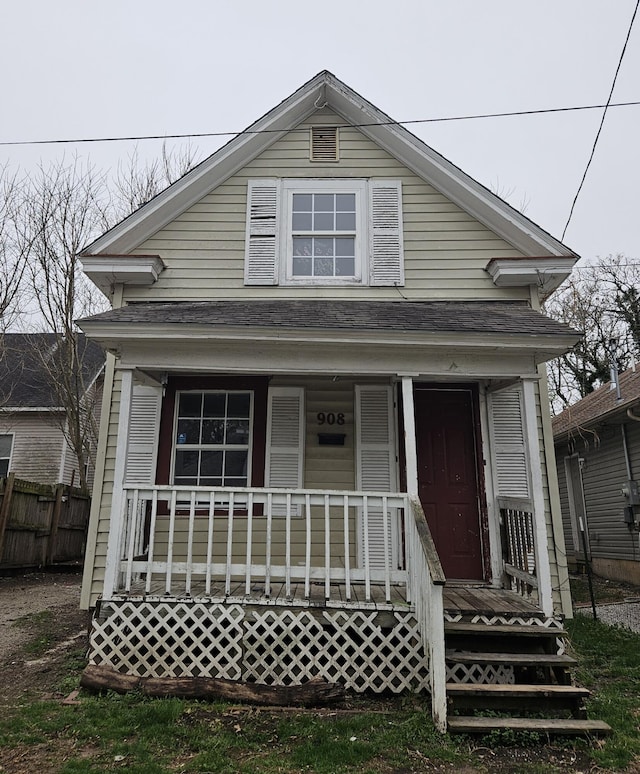 view of front of house featuring covered porch