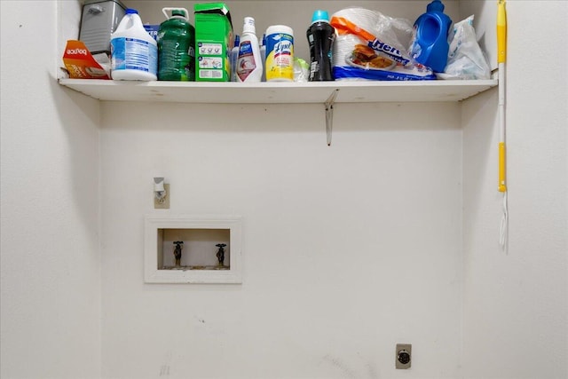 clothes washing area with hookup for an electric dryer and washer hookup