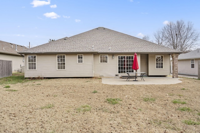 back of house with a patio area