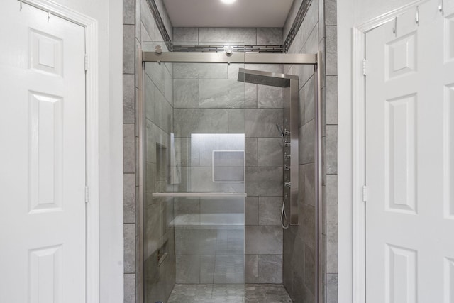 bathroom featuring walk in shower