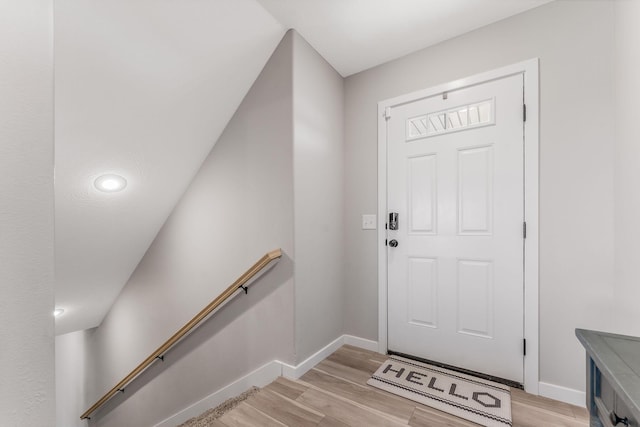 foyer entrance featuring light hardwood / wood-style flooring