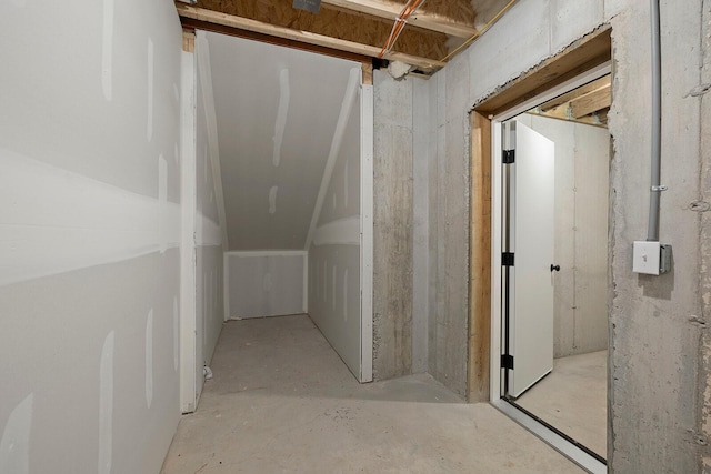 bathroom with concrete floors