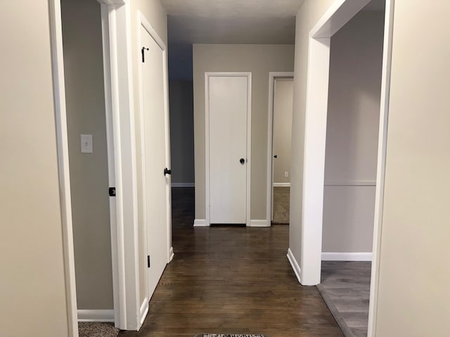 hall featuring dark hardwood / wood-style flooring