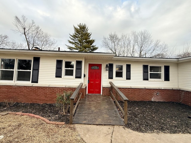 view of single story home