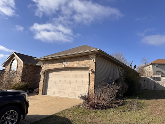 view of property exterior with a garage