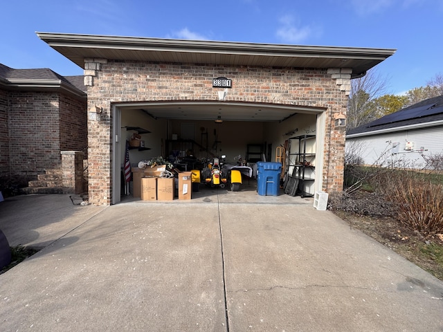 view of garage