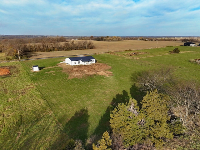 bird's eye view featuring a rural view