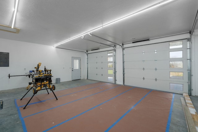 garage with electric panel