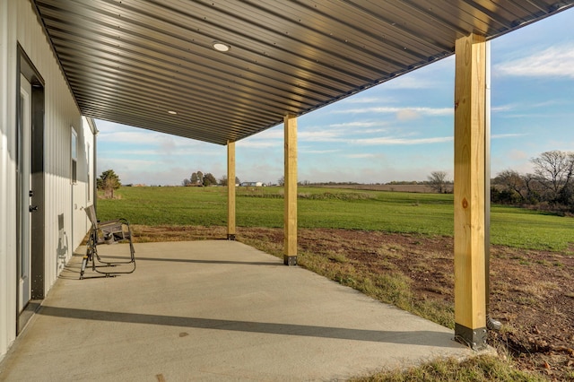 view of patio featuring a rural view