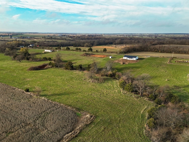 bird's eye view with a rural view