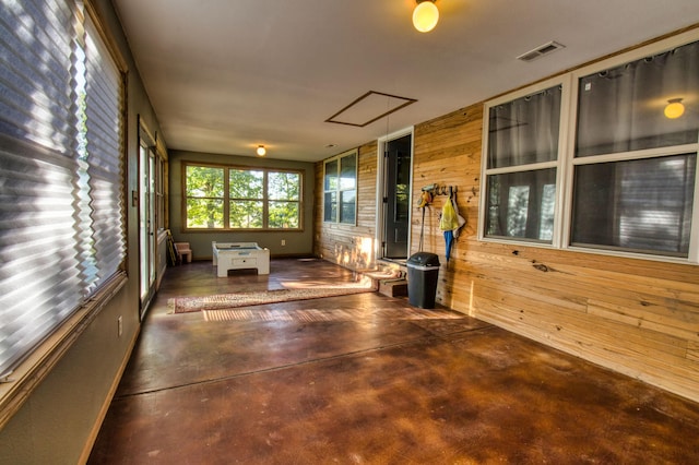 view of unfurnished sunroom