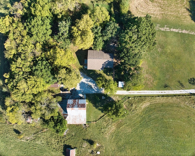 aerial view with a rural view