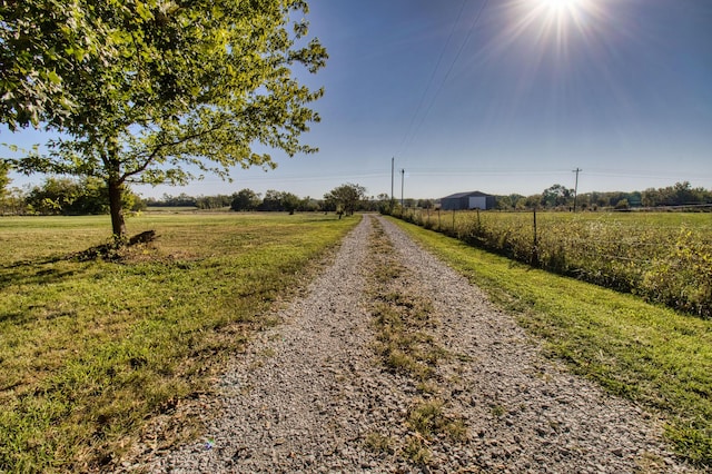 view of street featuring a rural view