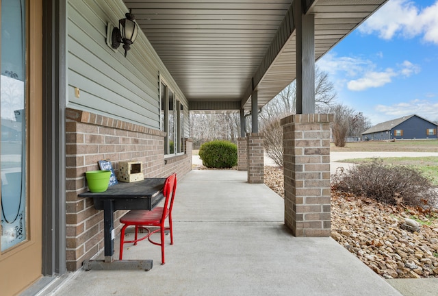 view of patio with a porch