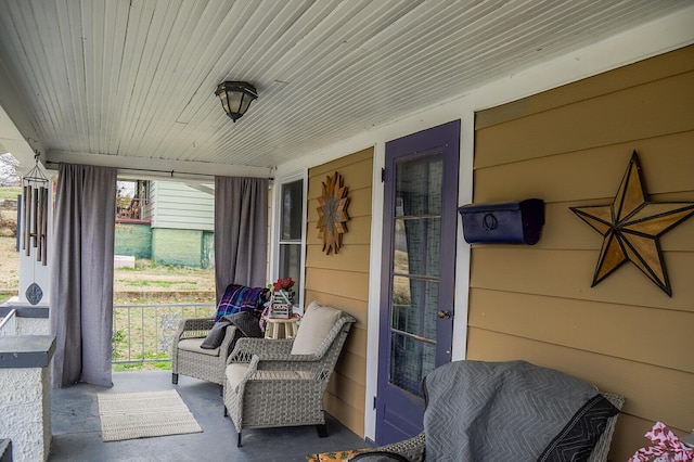 exterior space with covered porch