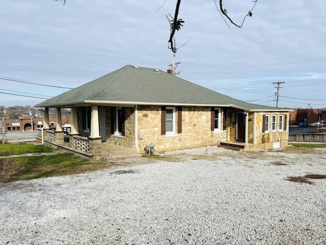 view of front of house featuring covered porch