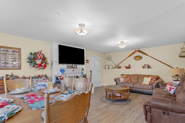 living room with light wood-type flooring