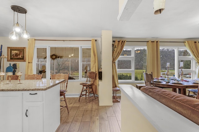 living room with light wood-type flooring