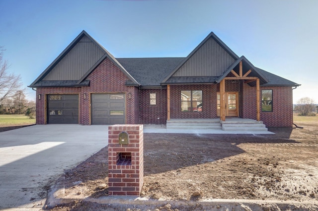 view of front of house with a garage