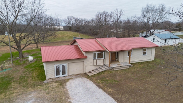 view of front of property featuring french doors