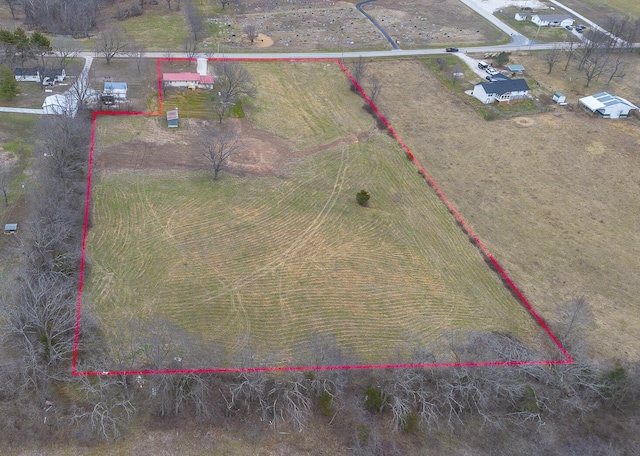 bird's eye view featuring a rural view