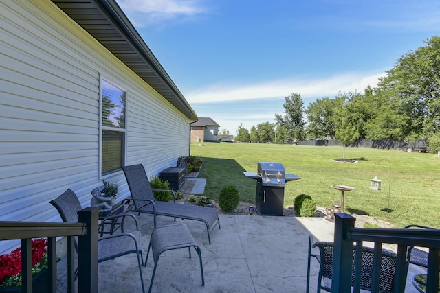 view of patio with a grill