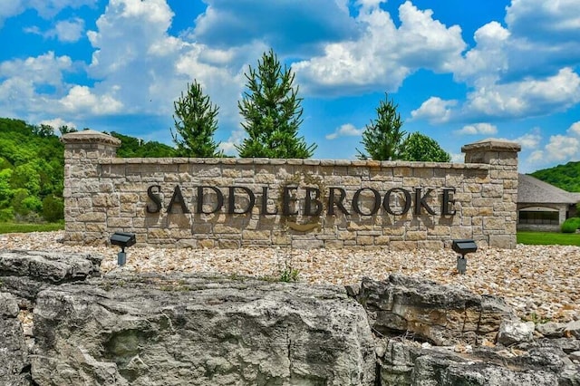 view of community sign