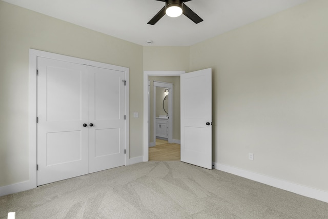 702 S Thornridge Dr, Springfield, MO 65809 - unfurnished bedroom featuring carpet flooring, a closet, baseboards, and ceiling fan