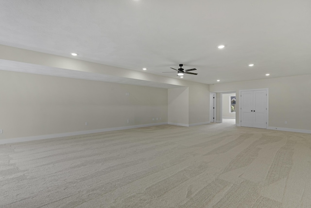 702 S Thornridge Dr, Springfield, MO 65809 - empty room with recessed lighting, ceiling fan, baseboards, and light carpet