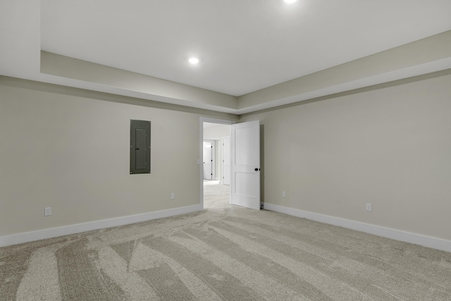 702 S Thornridge Dr, Springfield, MO 65809 - empty room featuring electric panel, baseboards, light colored carpet, and recessed lighting