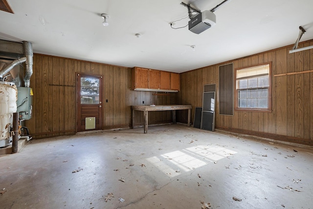 kitchen with a wealth of natural light and wooden walls